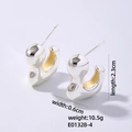 Polished silver C-shaped hoop earrings showing 2.3cm length and 0.6cm width dimensions - Silver-C-Shape Streamline