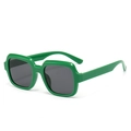 Retro oversized square sunglasses featuring bright grass green frames and dark grey lenses - Green Frame Grey Lens