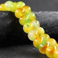 Strand of 10mm yellow-green jade agate round loose beads with polished finish for DIY jewelry - Yellow Plus Green