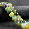 Round 10mm colorful agate jade beads in yellow green and blue purple gradient finish - Yellow Green Purple