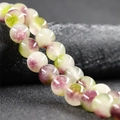 Polished 10mm colorful round jade beads in green and purple for DIY jewelry making - Rose Green