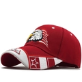 Casquette de baseball rouge avec broderie aigle USA et détails drapeau américain - Rouge