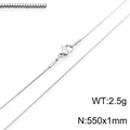 Silver stainless steel snake chain necklace 1mm width 550mm length with lobster clasp - Silver 1.0mm Snake Chain (KN203718-Z) / 55cm