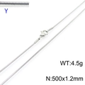 Minimalist silver stainless steel snake chain necklace 1.2mm width with lobster clasp - Silver 1.2mm Snake Chain (KN203729-Z)