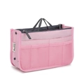 Pink multi-pocket tote bag organizer with top handles and mesh side compartments - Large / Pink
