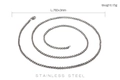 Catena in acciaio inossidabile argento con dimensioni L760x3mm e dettagli peso di 15g - 760mm x 3mm / Nero (KN108387-K)