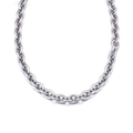 Collar plateado de acero inoxidable para hombre con eslabones redondos modernos - 50cm / Color Acero (KN80642-Z)