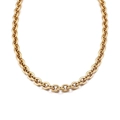 Collar de cadena Rolo dorada de acero de titanio con eslabones redondos para hombre - 50cm / Dorado (KN80643-Z)