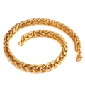 Collana a catena a chiglia in acciaio inossidabile dorato hip hop con chiusura a moschettone - Collana Chiglia Cubana Dorata (KN35337-K) / 10mm*500mm