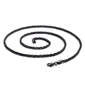 Zwarte titanium stalen gedraaide schakelketting met karabijnsluiting voor heren - Zwarte Spiraalvormige Textuurketting (KN89566-KFC)
