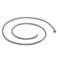 Men's silver stainless steel wheat chain necklace with lobster clasp on white background - 45cm / Style B (KN115786-Z) / 3mm