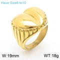 Anello a cuore vintage placcato oro 18K con trama a strisce verticali, taglie 6-10 - US 6 / Cuore Striato Oro (KR108143-KJX)