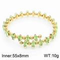 Gouden spiraalarmband met lichtgroene marquise stenen in de maat 55x8mm - Lichtgroen (KB169595-GG)