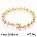 8mm open manchetarmband met 18K gouden afwerking en roze marquise geslepen zirkoon - Roze (KB169598-GG)