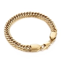 Pulsera de cadena cubana dorada para hombre con cierre de langosta sobre fondo blanco - Pulsera / Dorado