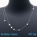 Girocollo a stella in acciaio al titanio argento, lunghezza 450mm e larghezza 1,3mm - Color Acciaio