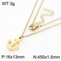 Modieuze titaniumstalen gouden anker hanger ketting voor heren en dames - Goud (KN239507-KFC)