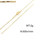 Collana a catena serpente intrecciata in acciaio inossidabile dorato da 1mm con chiusura, 50cm - Oro 500x1mm(KN203648-Z)