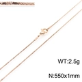 550mm rose gold stainless steel snake chain necklace with lobster clasp closure - Rose Gold 550x1mm(KN203655-Z)