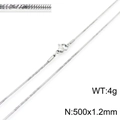 Silver 1.2mm stainless steel snake chain necklace with lobster clasp, 50cm long - Silver 500x1.2mm(KN203657-Z)