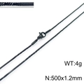Black stainless steel snake chain necklace 1.2mm width 500mm length with lobster clasp - Black 500x1.2mm(KN203666-Z)