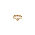 Eleganter goldener Herzring mit funkelndem Zirkonstein, perfektes minimalistisches Geschenk - US 6 / Gold
