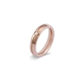 Minimalist rose gold titanium steel ring with sparkling center diamond for couples - Size 5 / Women's Style (KR51588-K)