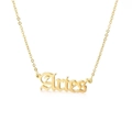 Collier constellation Bélier en or 18 carats avec pendentif lettre gothique - Bélier