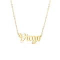 Minimalist 18k gold plated stainless steel necklace with Gothic Virgo pendant - Virgo