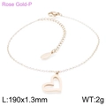 Fine cavigliera in oro rosa con ciondolo a cuore traforato e chiusura a moschettone - Bracciale a cuore oro rosa