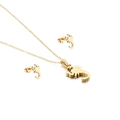 Golden stainless steel scorpion jewelry set including necklace and matching stud earrings - Gold (KS132845-KFC)