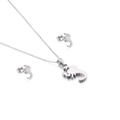 Creative silver scorpion necklace and earrings set made of polished stainless steel - Silver (KS132844-KFC)