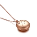 Rose gold Libra zodiac necklace with minimalist coin pendant and small sparkling diamond - Libra (KN89781-KFC)