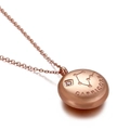 Rose gold Capricorn constellation necklace featuring a sparkling cubic zirconia stone - Capricorn (KN89776-KFC)