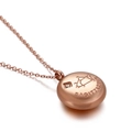 Rose gold Sagittarius zodiac necklace with engraved star map and a small crystal pendant - Sagittarius (KN89777-KFC)