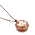 Elegant rose gold Pisces zodiac necklace featuring an engraved pendant with a diamond accent - Pisces (KN89771-KFC)