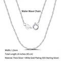 S925 sterling silver 1.5mm twisted water wave chain with spring clasp and Italy stamp - Water Wave Chain / 1.5mm/45cm