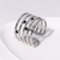 Silver Multi-layer Thin Ring Dotted Style (JR314)