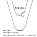 Detail of 1.0mm S925 sterling silver curb chain with S925 and ITALY hallmarks - Curb Chain / 0.9mm/40cm