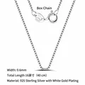 Fine 0.6mm S925 sterling silver box chain necklace 16 inch with spring clasp - Box Chain / 0.6mm/40cm