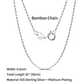 Detail of 0.6mm ultra-thin 925 sterling silver bamboo chain with S925 Italy hallmark - Bamboo Link Chain / 0.6mm/50cm