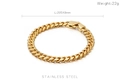 8mm goudkleurige roestvrijstalen cubaanse schakelarmband van 22g en 205mm lengte - Gouden Verlengde Cubaanse Armband (KB130102-Z) / 205mmx8mm