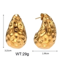 Orecchini a goccia dorati con trama martellata e misure di dimensioni precise - Oro Grande / 3.21x1.98cm/29g