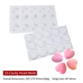 Detail showing 15-cavity heart silicone mold dimensions 295x174x25mm for baking - 15-Cavity Heart