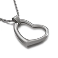 Minimalistische Herzanhänger-Halskette aus Edelstahl mit gedrehter Kette auf weißem Grund - Silber (Ohne Kette) (KP80861-Z)