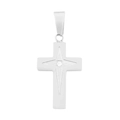 Pendente stella in acciaio inossidabile argento con zircone lucido al centro - Pendente Argento (KP119912-HR)