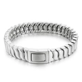 Bracelet chaîne de quille en acier inoxydable argenté poli pour hommes avec maillons - Argent (KB169220-KJX)