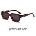 Retro rectangle sunglasses with thick tortoiseshell frames and dark grey lenses - Tortoiseshell Frame Black Grey Lens