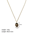 Detail view of gold stainless steel necklace with Eye of Horus turquoise pendant dimensions - Horus Eye Style (YYN023099)