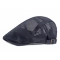 Kids navy blue full mesh beret hat with adjustable metal buckle for summer breathability - Adjustable (52-55cm) / Navy Blue